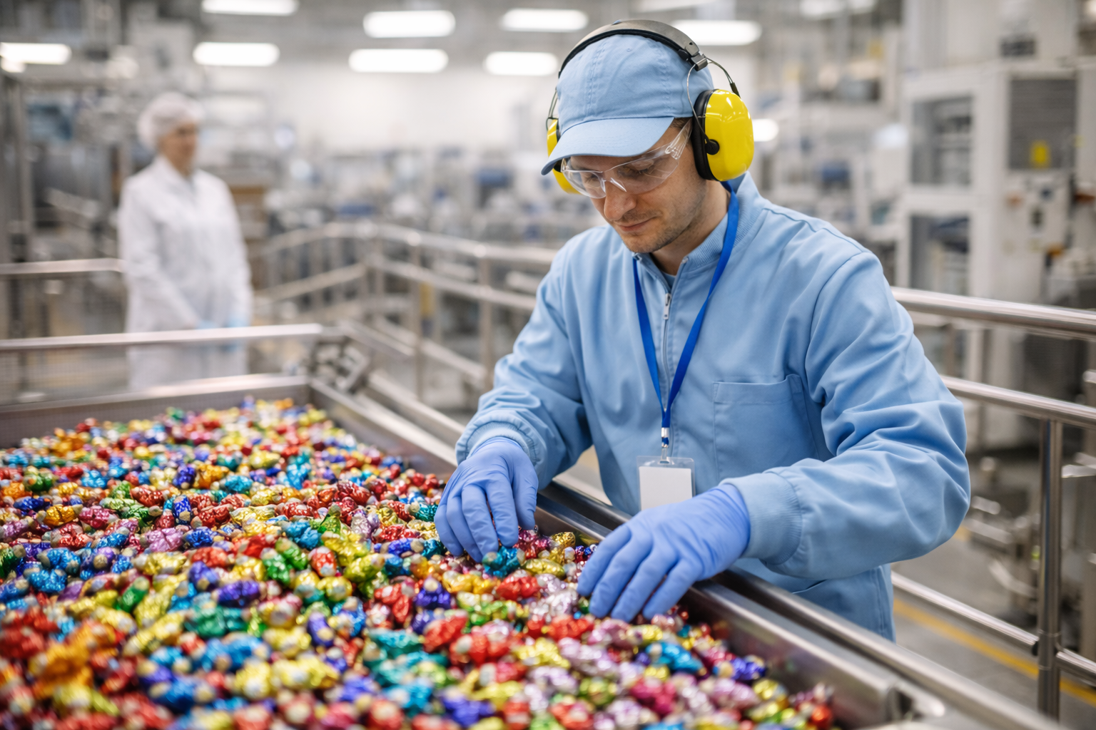 Candy warehouse worker