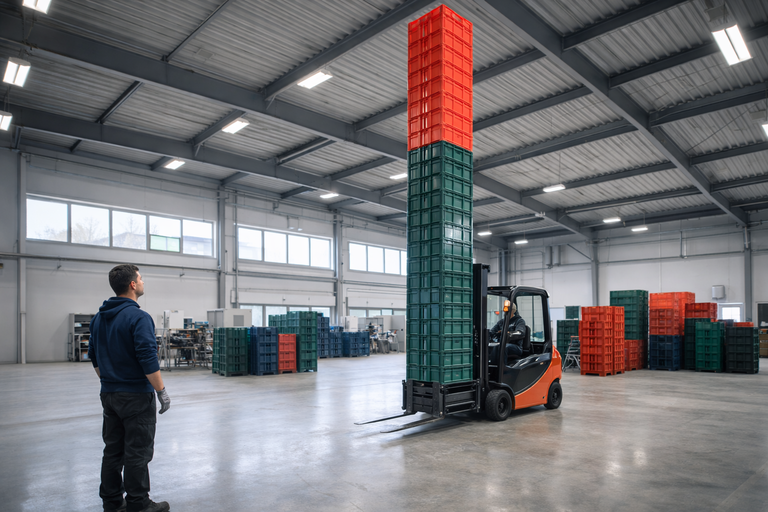 Crate washing worker
