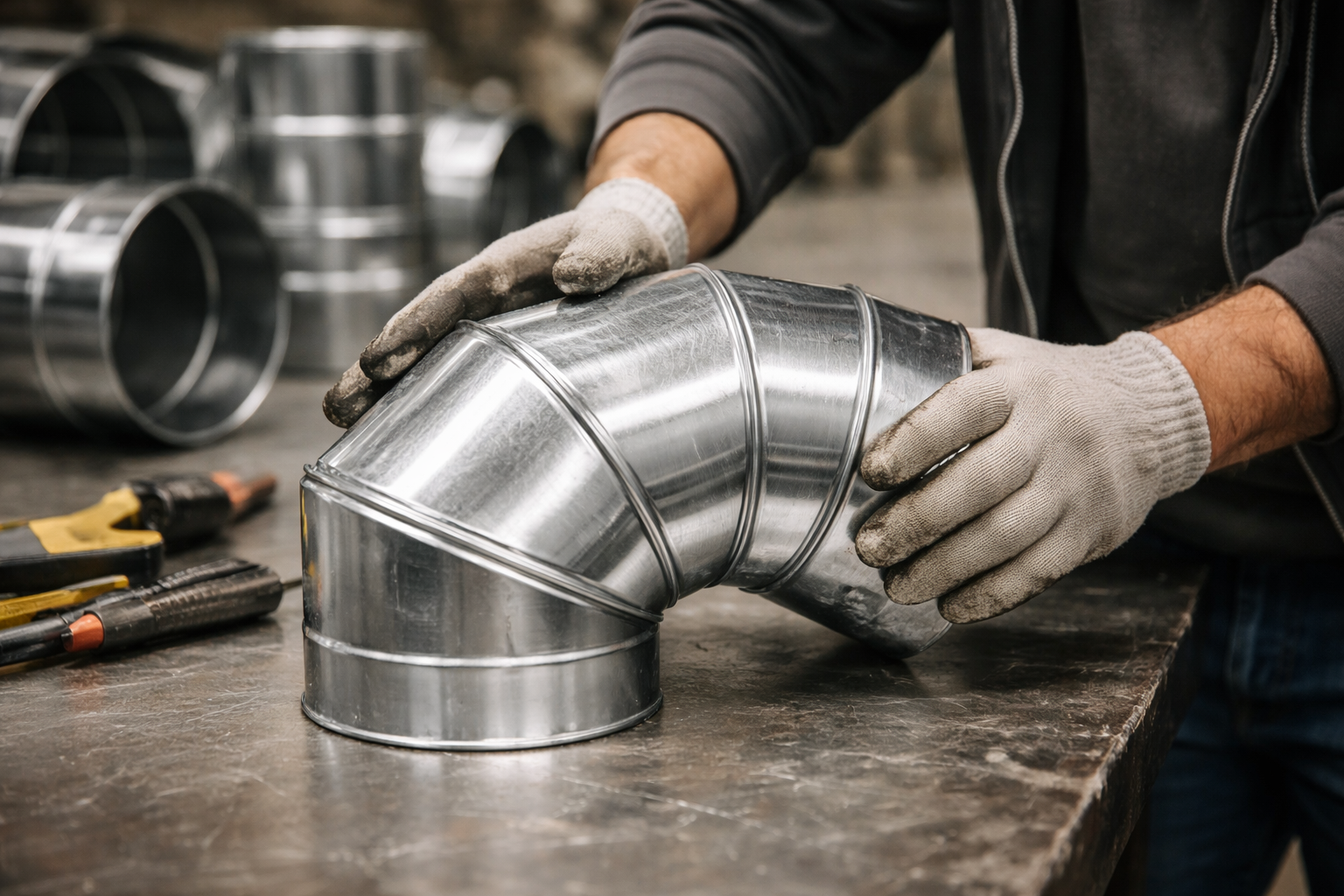 Chimney system production worker