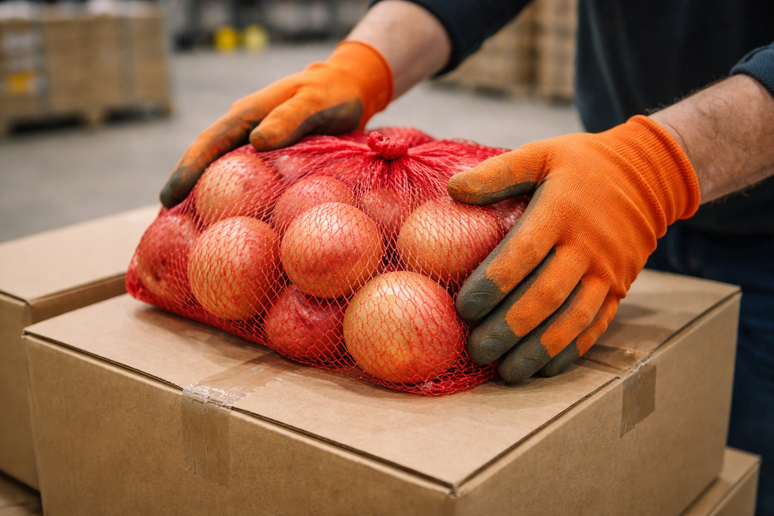 Worker for packing vegetables and fruits